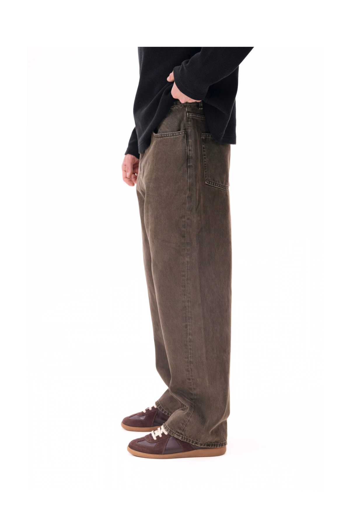 STRAIGHT-LEG GREEN JEANS